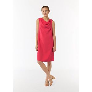 comma - A-lijn Jurk - Effen - Knielang - Cascadehals - Mouwloos