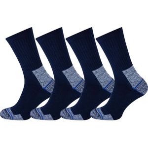 Teckel - Werksokken heren met versterkte hiel en teen - 4 paar - Marine - Sokken Heren - Maat 47/50