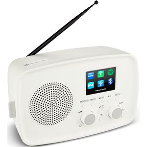 MEDION Internetradio met DAB+ IRE-1 (DAB+, wifi, FM, Bluetooth, spatwaterdicht, telescoopantenne, Spotify Connect, wekker, dimmer) wit