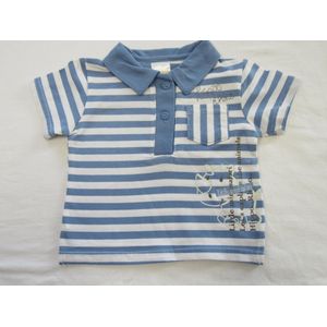 dirkje , jongens , polo korte mouw , streepje blauw , 56 - 1 maand