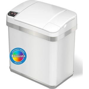 75 liter vuilnisbak met bewegingsdetectie en geurfilter - roestvrij staal - contactloze opening - parelwit - voor kantoor of badkamer
