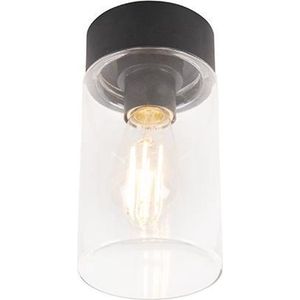 QAZQA jarra - Moderne Plafondlamp voor buiten - 1 lichts - Ø 11.6 cm - Zwart - Buitenverlichting