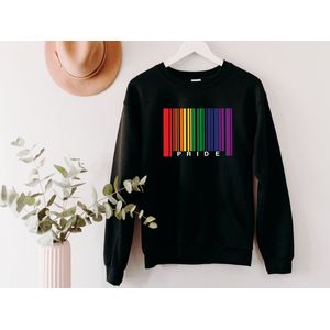 Lykke Pride Sweatshirt | LGBTQ+ Trui| Heren - Dames - Unisex |Katoen | Zwart | Maat S