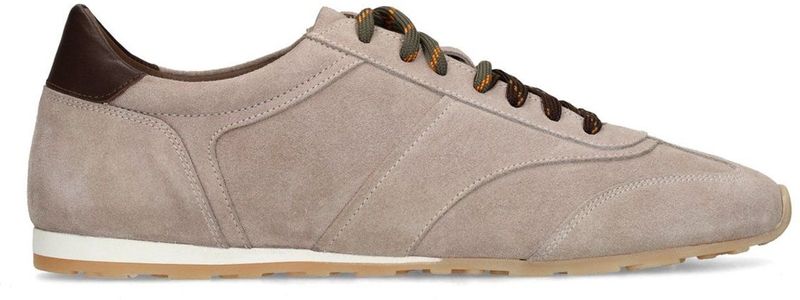 Manfield - Heren - Grijze suède sneakers met dubbele veters - Maat 40