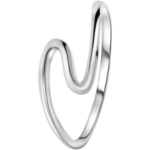 Lucardi Dames Ring golf - Ring - Cadeau - Moederdag - Echt Zilver - Zilverkleurig