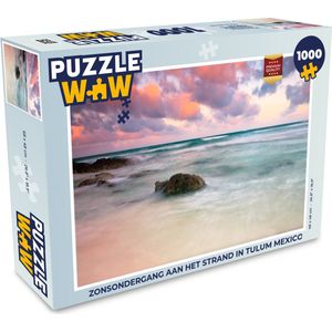 Puzzel Zonsondergang aan het strand in Tulum Mexico - Legpuzzel - Puzzel 1000 stukjes volwassenen