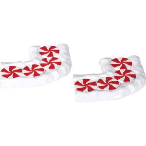 Lemax - Candy Cane Lane -  Curved -  Set Of 2 - Kersthuisjes & Kerstdorpen