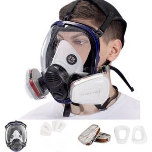 Vollgelaatsmasker Ademhalingsbescherming - Dubbel Filteraansluiting voor Chemische Dampen & Stof | Geschikt voor Laswerk, Schilderen en Industrieel Gebruik