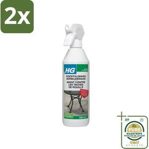 HG - Roestvlekkenverwijderaar Spray - Verwijdert Eenvoudig & Veilig - Zuurvrij - 500 ml - Voordeelverpakking - 2 stuks - Roestvlekkenreiniger - Roestvlekken op tegels