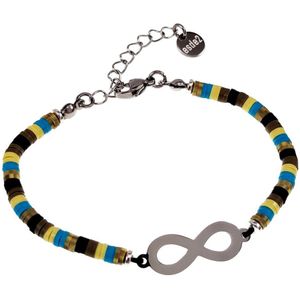Polymeerklei Armband Dames - Kleurrijk Armband - Verguld RVS - Verstelbaar Armband met Oneindigheids Hanger