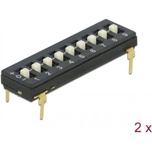 Dip Switch Tri-State 9-cijferige 2,54 mm Pitch Tht Vertical Black 2-stuks