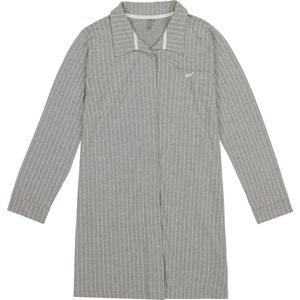 By Louise Dames Pyjama Nachthemd Lange Mouw Grijs Gestreept - Maat XL