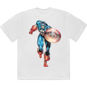 Marvel Captain America - Running Heren T-shirt - M - Wit