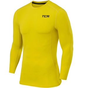 TCA - Pro Performance - Lange Mouw Hardloop Compressie Basislaag Top - Geel