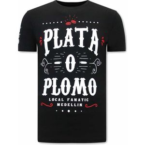 Plata o Plomo Narcos Heren T-shirt - Zwart