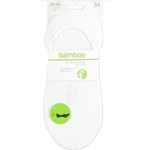Apollo No-show Sokken Basic Bamboe Wit 3-pack Maat 35-38