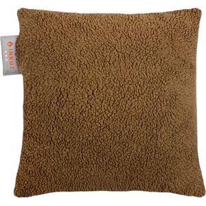 Inkuz - Warmtekussen - Infrarood - Draadloos - Teddy - Donker Bruin - Gote powerbank - Oplaadbaar - Warmte kussen - 45x45