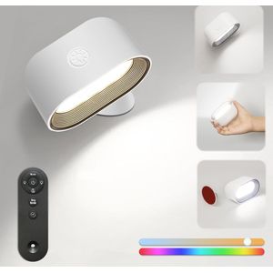 Oplaadbare Wandlamp met Bewegingssensor - Draadloos en Draaibaar - Instelbare Helderheid - Geschikt voor Gangen, Trappen, en Kasten - Energiezuinige Verlichting