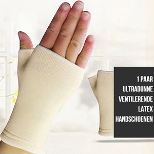 Allernieuwste.nl® 1 PAAR Ultradunne Pols Handschoenen ECRU - Ventilerende Hand Pols Brace Ondersteuning - Elastisch Latex - Wit-Ecru - Een Paar (2st)