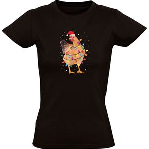 Kip kerstboom Dames T-shirt - kerst - feest - eten - christmas - feestdagen - kerstmis - cadeau - grappig - kerstshirt