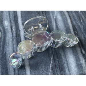 Haarklemmen set - 4 modellen - wit/transparant