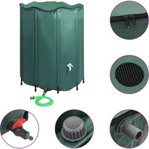 vidaXL Inklapbare Regenton 1000L met Tap Regenton - Regenwateropvang - Watersparend - Pvc - Inklapbaar