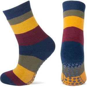 Anti slip huissokken - Yellow Moon - gestreept - antislip sokken - maat 35/38
