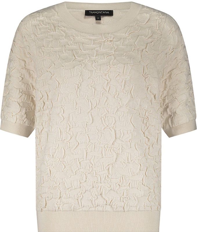 Tramontana - Trui - Beige - Effen - Ronde Halslijn