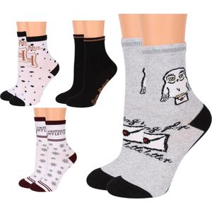 Harry Potter Hedwig - Meisjes sokken set, 4 paar lange sokken, OEKO-TEX / 31-34