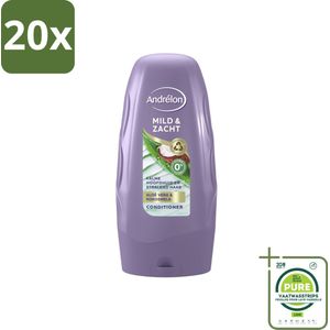 20 x Andrélon - Mild & Zacht - Conditioner - 250 ml - Grootverpakking - Haar Conditioner - Milde Conditioner - Gevoelige Hoofdhuid - Droge Hoofdhuid - Aloë Vera