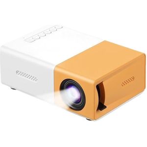 PULUZ 1 Stuk Draadloze Projector Geel en wit 4K Ondersteuning Mobiele Telefoon Scherm Spiegeling Mini Draagbare Projector Slaapkamer Home Cinema