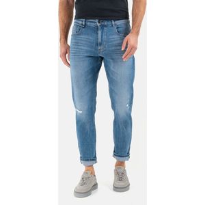 camel active Tapered Fit Destroyed jeans met smartphonezakje - Maat menswear-34/34 - Denim Blauw