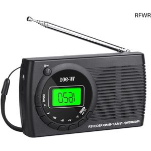 RFWR® Draagbare FM/AM/SW Radio met Schermweergave en Koptelefoonaansluiting