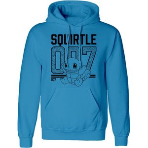 Uniseks Hoodie Pokémon Squirtle Line Art Blauw - XXL