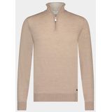 Born with appetite Trui met rits beige (Maat: S) - Mélange - Halslijn: Opstaande kraag met rits,