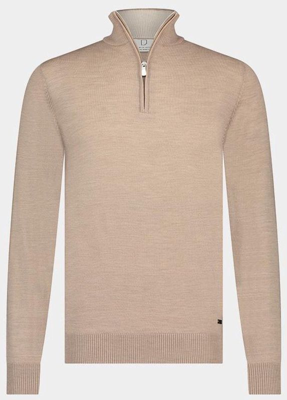 Born with appetite Trui met rits beige (Maat: S) - Mélange - Halslijn: Opstaande kraag met rits,