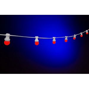Blynx Bolverlichting prikkabel set » Carnavals Verlichting Rood · 5 meter · 10 lampen · Wit snoer