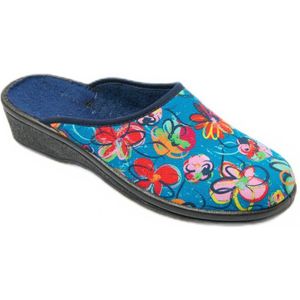 Comfort wijdte muiltjes met bloemen