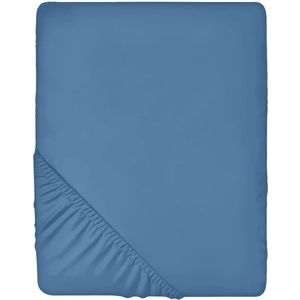 Hoeslaken Polyester Navy Blauw 90x200 cm met Elastiek