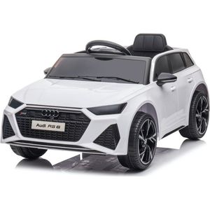 Audi RS6,12 volt elektrische kinderauto met rubberen banden, leder zitje en meer! | Elektrische Kinderauto | Met afstandsbediening