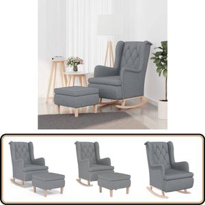 vidaXL Fauteuil met schommelpoten - Lichtgrijs Fauteuil - Relaxen - Lounge Stoel - Design Stoel - Woonkamermeubilair
