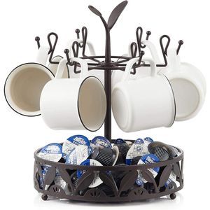 Koffiebekerhouder met koffiepod opslag - Draaibaar - 6 vakken - Keukenaccessoire