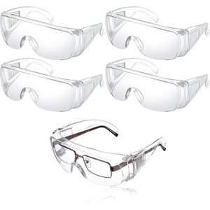 Anti-Spat Anti-Kras Veiligheidsbrillen Voor Oogbescherming - 5 Stuks