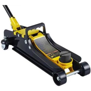 Garagekrik - Autokrik - Hydraulische Garagekrik - Vloerkrik - 2500kg Draagvermogen - Met Hefpomp - Met Enkele Zuiger - Geel/Zwart