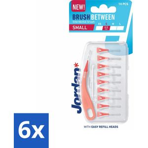 6 x Jordan - Ragers - Maat Small - 0,5 mm - 10 Ragers - Interdentale Reiniging - Tanden Poetsen - Tandplak Verwijderen - Tandenborstel - Mondhygiëne