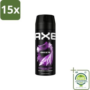 15 x Axe Deodorant Bodyspray Excite 150 ml - Grootverpakking - Deodorant - Deodorant Spray - Axe Excite - Kokosnoot - Zwarte Peper