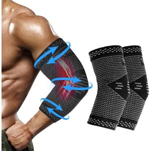 Elleboogbrace 2 stuks voor epicondylitis - Elleboogbeschermers voor fitnessstudio - Compressie voor spieren, gewrichten en armbescherming L