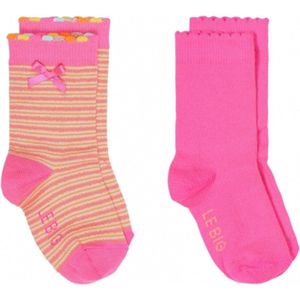 2 paar sokken maat 19/22 roze