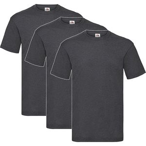 3 Pack - Fruit of The Loom - Shirts - Kids - Ronde Hals - Maat 104 - Dark Heather Grey