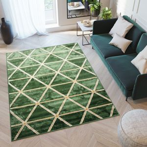 Tapiso Turmalin Vloerkleed Groen Laagpolig Woonkamer Tapijt Maat- 160x220